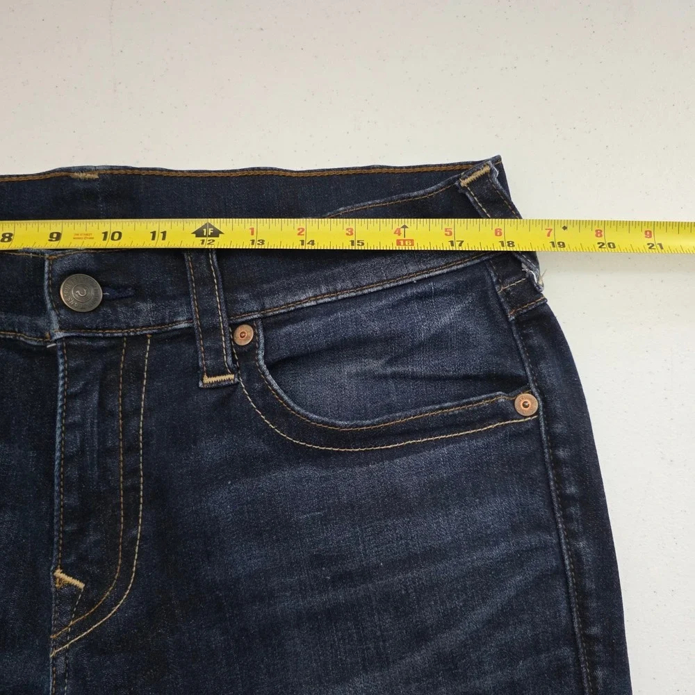 True Religion Ricky Flap SE Jeans Mens 34 Dark Indigo Excellent Relaxed Straight